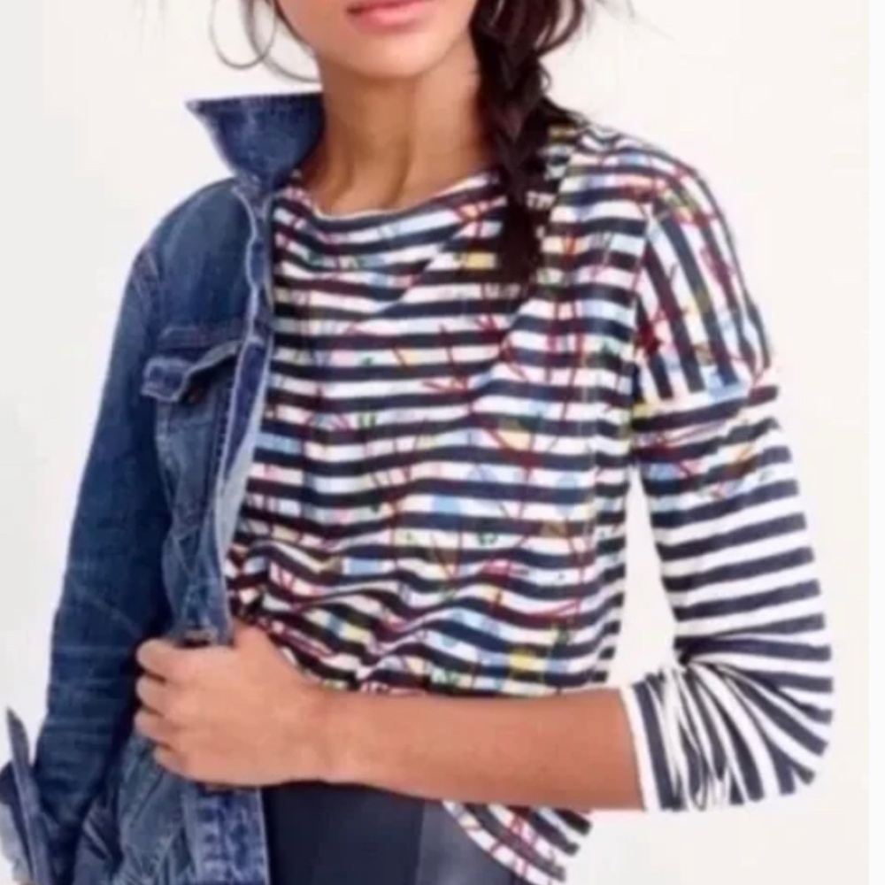 J CREW Michael De Feo Painted Flowers Shirt Sz L